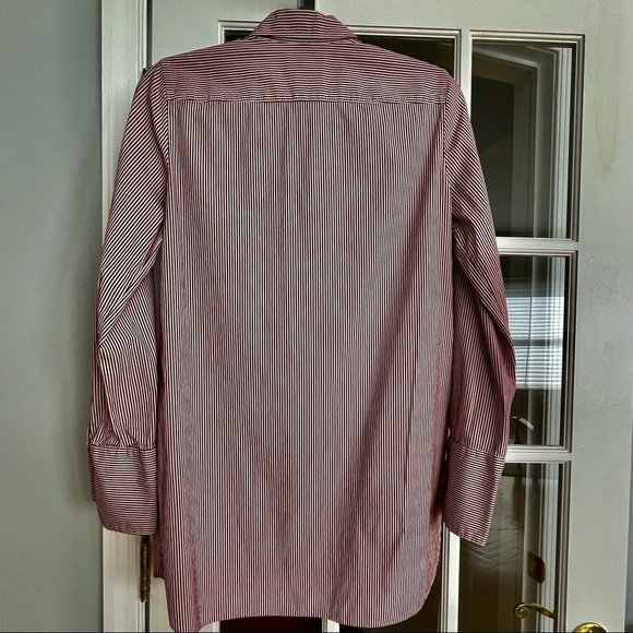 J Crew Pinstripe Tunic Side Slits Size 8 - Picture 11 of 13